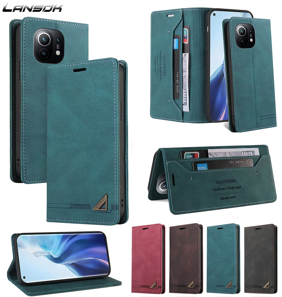Магнитный кожаный чехол-книжка для XiaoMi 11 10T Poco X3 NFC GT M3 F3 RedMi Note11 Pro Note10 Note8 10 9A 9C 9T |