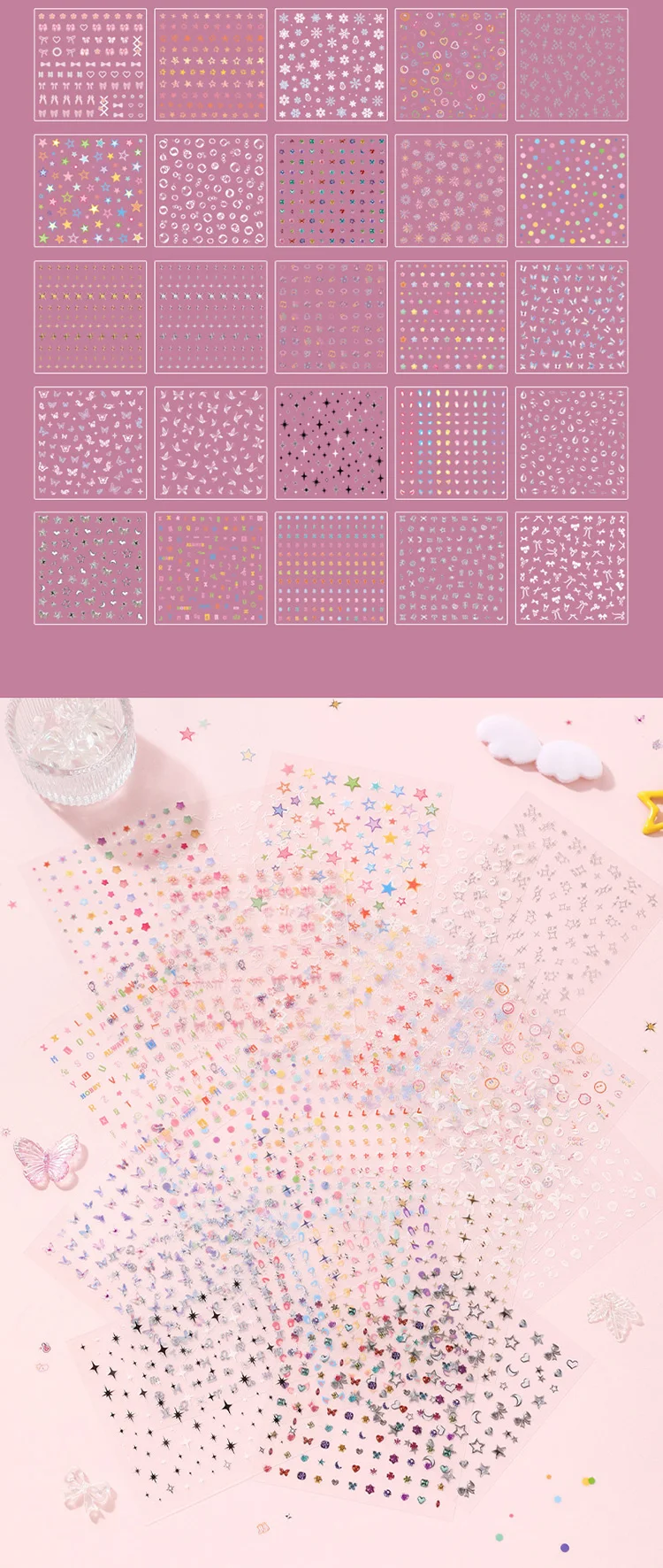 25sheets Kawaii mini cartoon pattern die-cutting sticker book DIY scrapbook diary album cute nail stickers stationery stickers