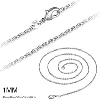 Collier chaîne en argent Sterling 925, 5 pièces/lot, mode hommes/femmes, bijoux à bricoler soi-même, chaîne Rolo 1mm, collier 16 18 20 22 24 pouces, vente en gros 2