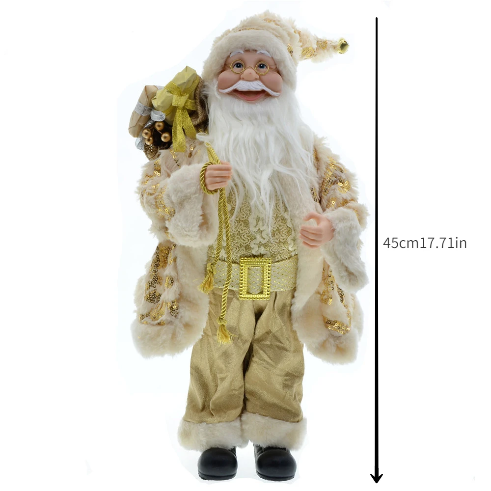 thumbnail image 1 of Muñecos de Papá Noel de pie azules grandes, colgantes navideños 2024, decoración de árbol de Navidad para el hogar, regalos de Navidad para niños, regalos de Navidad, 1 of 5