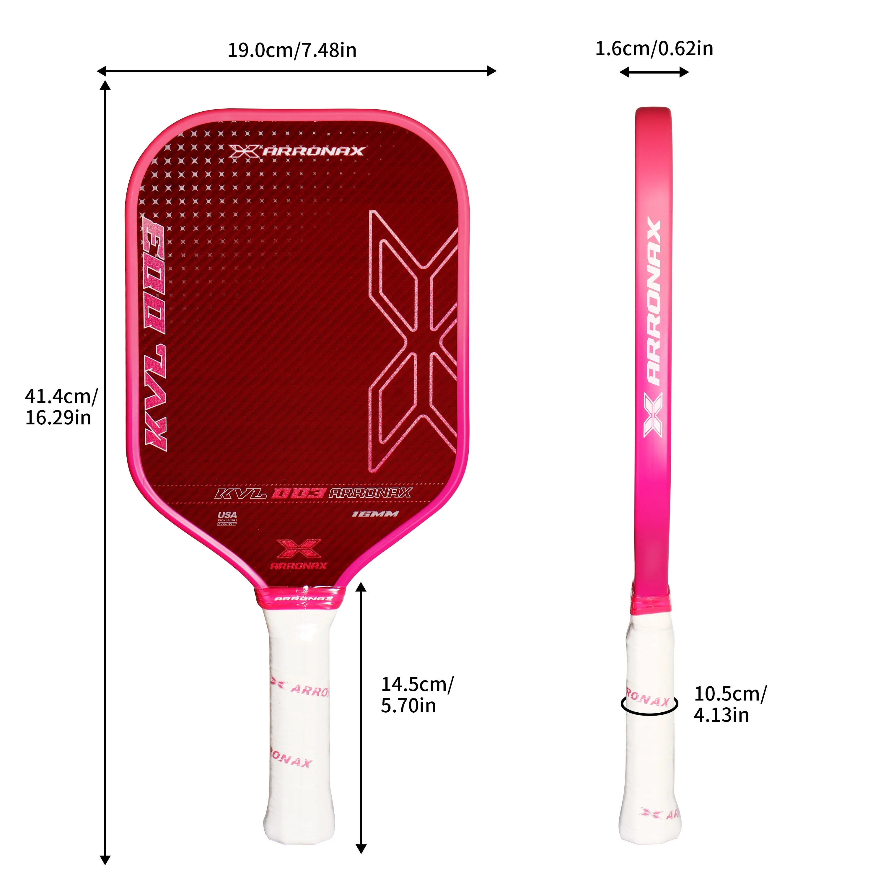 ピックルボール パドル ARRONAX 18K生カーボンファイバー USAP承認 ARRONAXチタンピックルボールパドル新着モデルカーボン