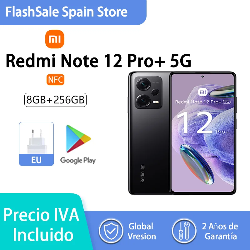 Xiaomi Redmi Note 12 Pro Plus 5G Teléfonos inteligentes，Cámara de 200MP líder con OIS，Carga HyperCharge de 120W，Pantalla AMOLED de 120Hz 6,67″，NFC,Edición Global