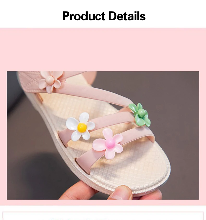 Summer Little Girls Sandals 2022 New Flower Simple Cute Pink Green Children Sandals Toddler Baby Soft Casual School Girl Shoes boy sandals fashion