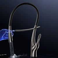 Robinet de cuisine Gestan en laiton brossé doré avec interrupteur tactile, noyau de valve en céramique à poignée unique, robinet d'évier d'eau chaude et froide 5