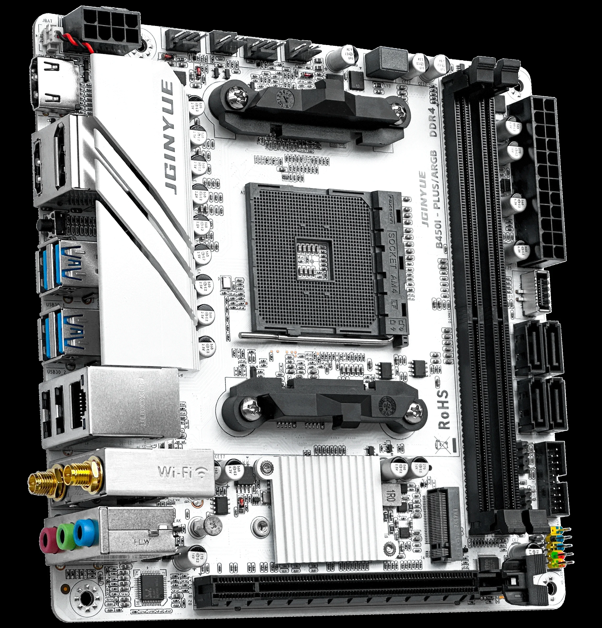 JGINYUE B450 AM4 ITX Motherboard supports AMD Ryzen2000-5000series CPU EXPO PCIe3. 0 DDR4 MAX 32GB RAM Desktop WiFi6 BT5.2 - Image 4