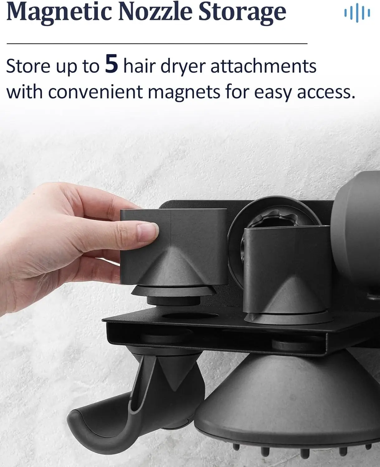 Hair Dryer Holder Wall Mount for Dyson HD08, Supersonic Airwrap Hair Dryer Metal Blow Dryer Stand Storage for Bathroom Organizer 3