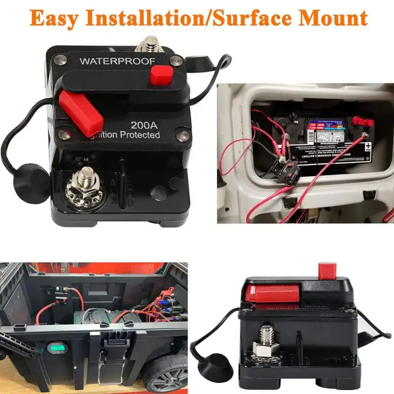30-300A AMP Circuit Breaker Dual Battery IP67 Waterproof 12V 24V Fuse Manual Reset Car Circuit Breaker Auto Accessories Parts