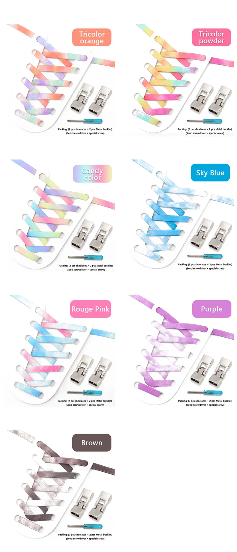 Bunte elastische Kreuz Schnürsenkel ohne Krawatten Schnürsenkel Turnschuhe 8mm breite Wohnungen keine Krawatte Schnürsenkel Kinder Erwachsenen Regenbogen Gummi Schnürsenkel – Detail 10