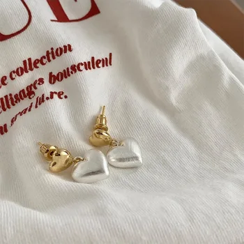 VENTFILLE 925 Sterling Silver Earring for Women Girl Love Heart Frosting Temperament Korean Banquet Jewelry Gift Dropshipping