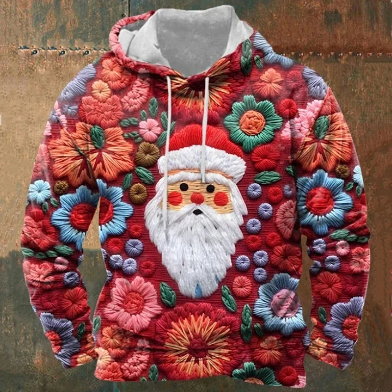 Lustiger 3D-Hoodie mit Weihnachtsmann-Print für Männer und Frauen, modisch, kreative Persönlichkeit, langärmelige Kapuzenkleidung, lockeres, lässiges Sweatshirt_voghion.com
