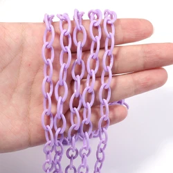 Vibrant Multicolor Plastic Chain Set for DIY Jewelry and Accessories (5 Pieces, 50cm Each) (Purple)