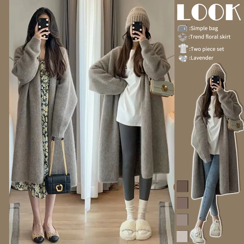 Autumn Pregnant Woman Knitted Coats Plus Size X-long Maternity Outerwear Fashion Pregnancy Sweater Batwing Sleeve Lady Cardigans