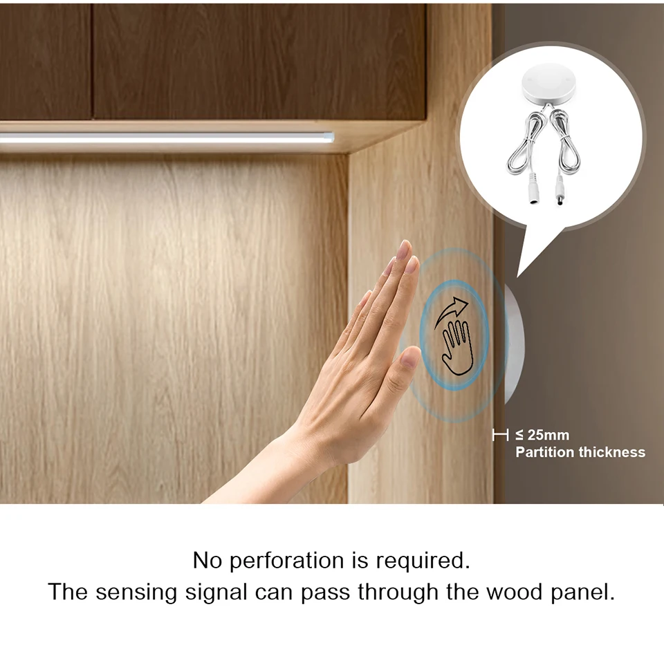 Description Picture 5 of itemHand Scan Induction and Touch Dimming Neon COB LED Strip Light 24V Waterproof LED Tape Lamp Bedroom Kitchen Cabinet Lighting 10m