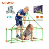 VEVOR Fort Building Kit Construction Castle Tunnels Toys with 55 Rods 30 Balls Indoor Play Tent for Educational Gift Blocks 1