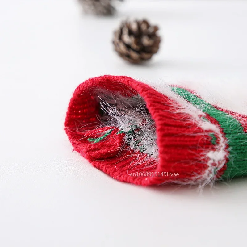 Christmas Wine Bottle Cover Set Santa Snowman Woven Wine Bottle Bags For Xmas Party Dinner Table Decor Navidad New Year Gifts