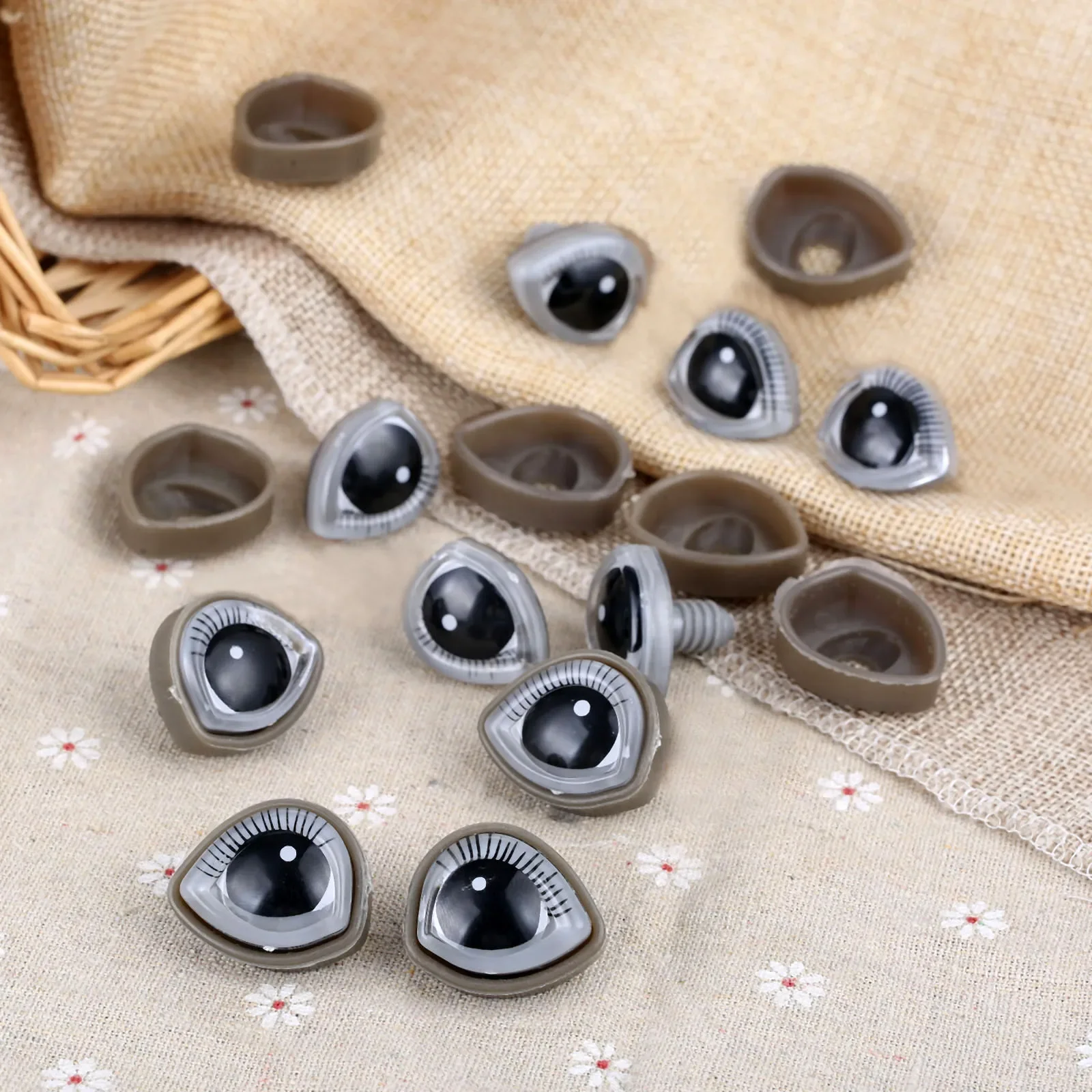 Safety Eyelash Doll Eyes Doll Accessories plastic safety eyes doll eyes googly doll eyes plastic toy eyes For Teddy Bear Stuffed Toys Snap Animal Scrapbooking Puppet Dolls Craft Eye DIY 10Sets