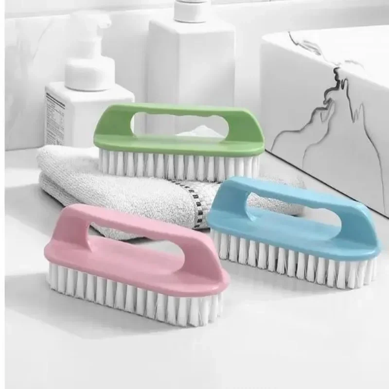 Stiff Bristle Shoe Wash Plastic Brush Multi-functional Household Hand-held Cleaning Brush Laundry Bathroom 1PC