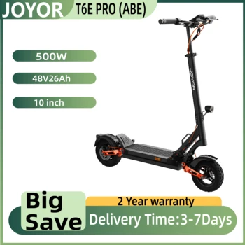 JOYOR T6E PRO ABE Scooter elettrico per adulti 500W Motore 48V26AH Batteria E-Mountain Escooter 10 "Pneumatico fuoristrada Pieghevole E-Scooter