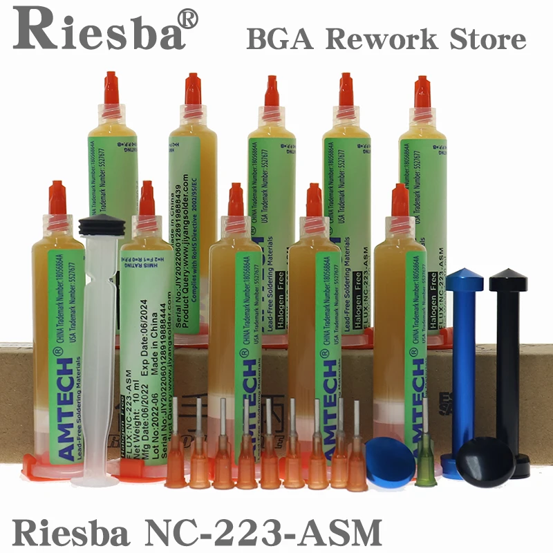 Solder paste 100 AMTECH NC223ASM flux solder noclean low smoke BGA