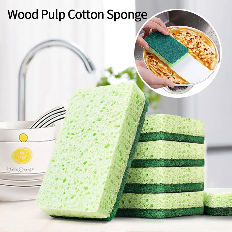 Compressed Dishwashing sponge Wood Pulp Kitchen Dish Cloth Cleaning