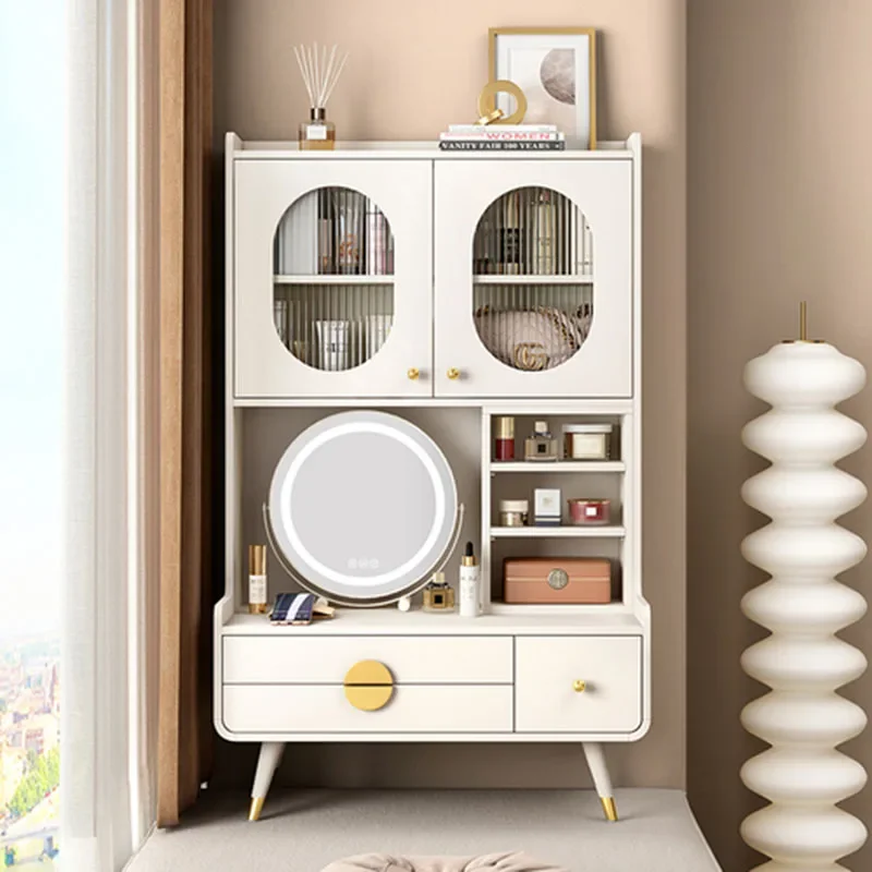 Items makeup dressing table box container drawer nordic organizer woman coiffeuse dressers luxury dressing table mobile vanity desk storage nordic wood cabinet dressing table organizer Schmink Tisch bedroom furniture