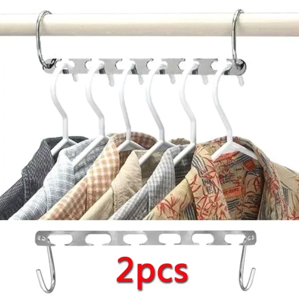 2pcs Metal Hanger Towel Hooks Garment Hooks