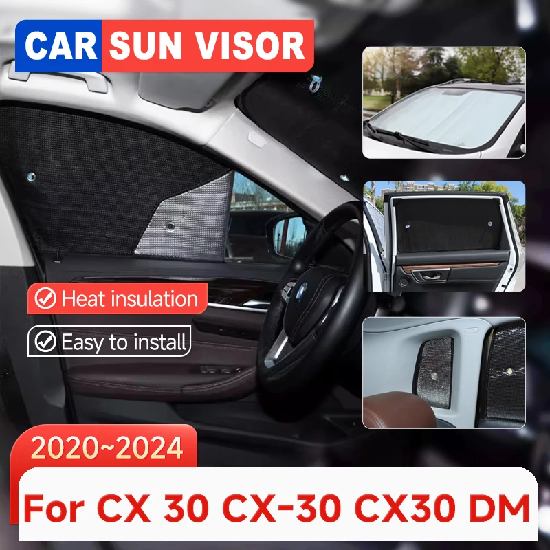 

Car Sunshade Cover For Mazda CX 30 CX-30 CX30 DM 2020 2021 2022 2023 2024 Window Shades Sun Coverage Pad Visors Auto Accessories