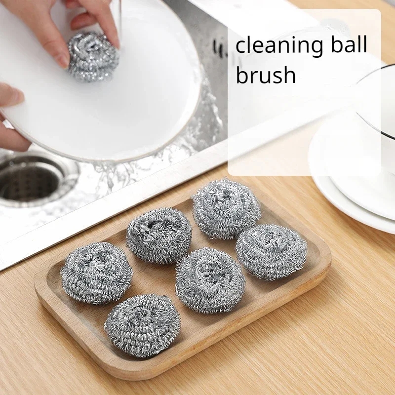 6pcs Stainless Steel Scouring Ball Cleaning Set Scouring Sponge