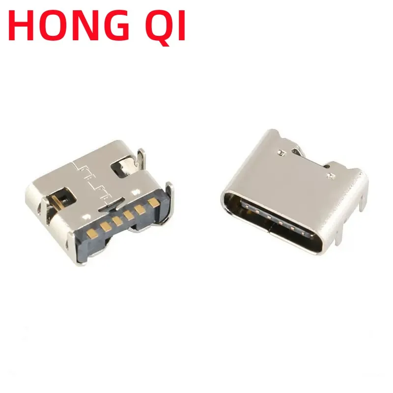 10 Pz/Lotto Connettore Presa Smt A 6 Pin Usb Tipo C 3.1 Posizionamento Femmina Dip Smd Per Pcb Design Ricarica Ad Alta Corrente Fai Da Te
