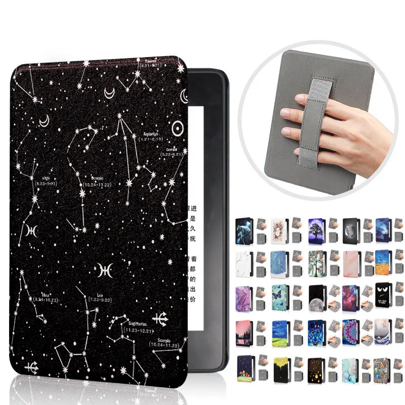 Smart Case Magnético para Kindle Impressão Bonito Capa com Alça de Mão Paperwhite 2023 Dp75sdi Ey21 7th 6th 5th Generation