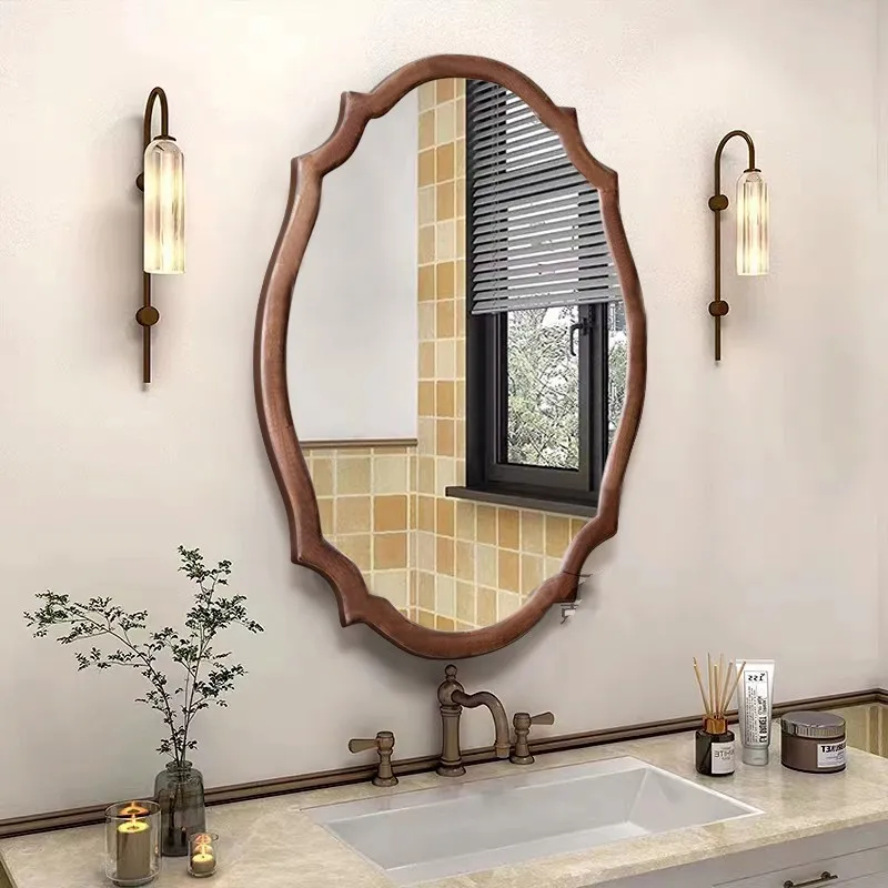 

Makeup Shaving Bathroom Mirror Led Lights Nordic Aesthetic Fogless Bathroom Mirror Vanity Wall Espelho Para Banheiro Furnitures