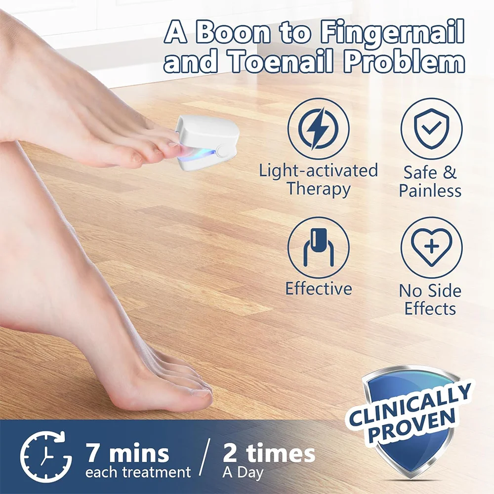 Nail Fungus Laser Assist Tool UV Professional Nail Fungus Cleaning Laser Device Phototherapy Lamp Type-C Charging
