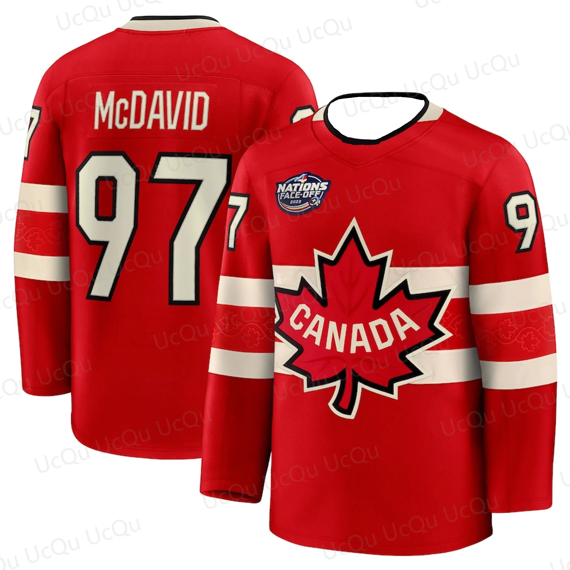 All Stars 2025 McDavid Canada 97 Ice hockey 4 Nations Long Sleeve t-shirt tops men's tee clothing Children's sports jersey 3