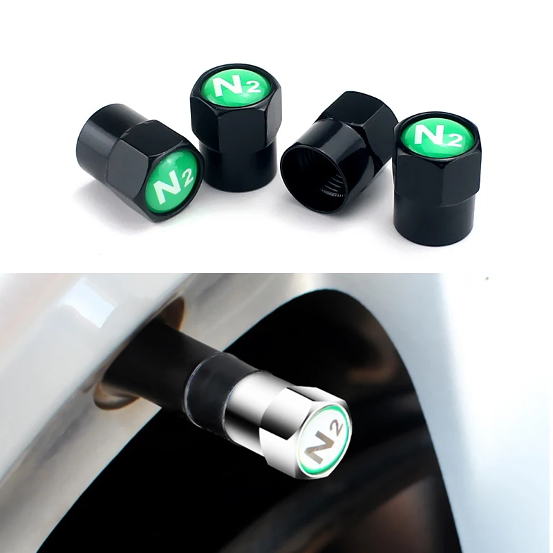 

Automobile Universal Tire Valve Caps Are Dustproof and Sealed, Airtight. Aluminum Alloy N2 Standard Valve Core Tire Accessories