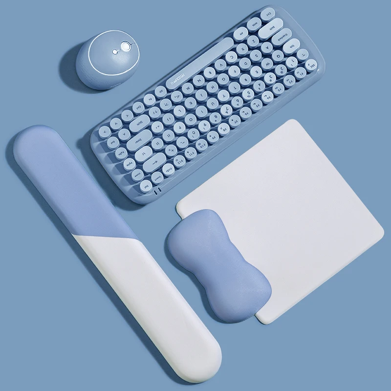 Kawaii Mouse Pad With Keyboard Wrist Rest Set Soft Computer Desk Hand