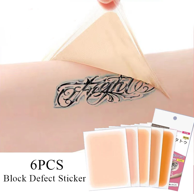 

New 6PCS Tattoo Cover Up Skin Color Scar Concealer Sticker Portable Flaw Birthmark Concealing Waterproof Beauty Cosmetic Tools