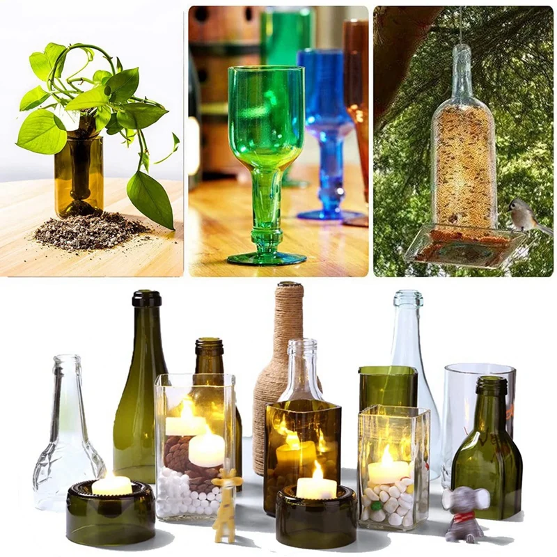 Arc Glass Bottle Cutter DIY Tool Portable Quick Glass Cutting Kit,Square & Round Bottle Cutting Machine With Accessories 3