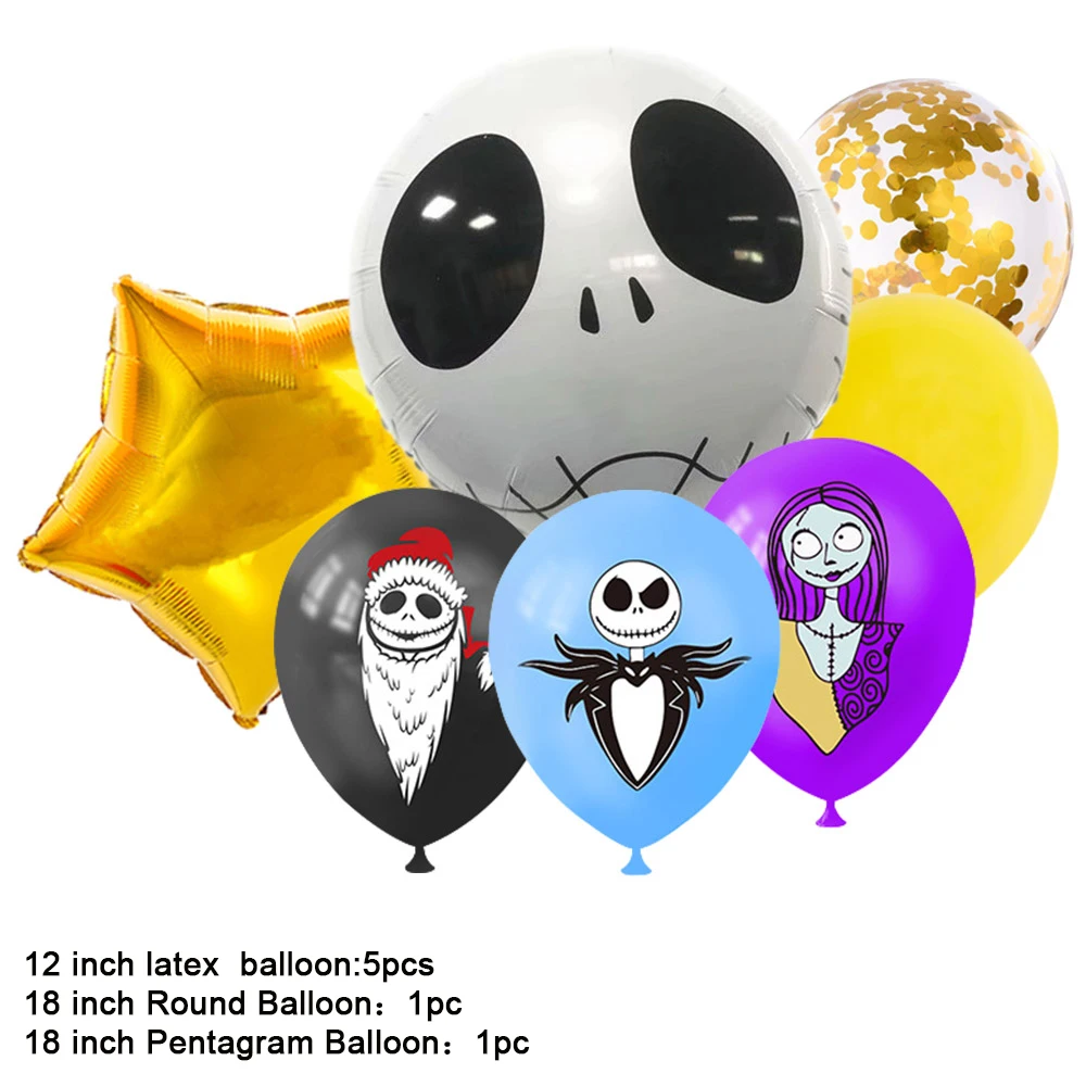 thumbnail image 1 of Fondo de vajilla desechable decorativa para fiesta de cumpleaños de Halloween, Pesadilla antes de Navidad, globo para baby shower, regalo para niños, 1 of 5