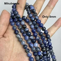 Wholesale Natural Sodalite Stone Smooth Round Loose Bead 15" Strand For Making Jewelry DIY Free shipping 6mm 8mm 10mm 2