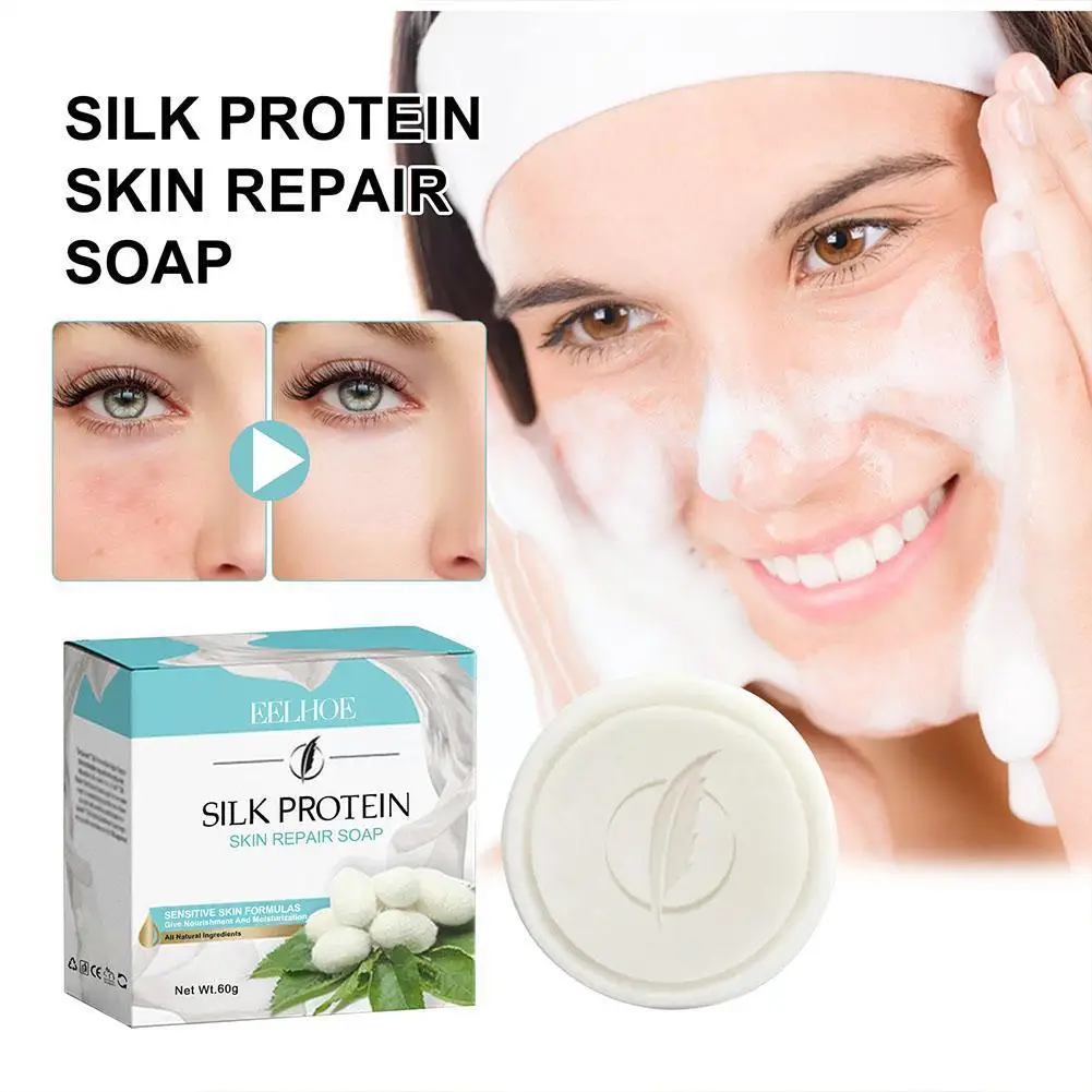 

Silk Protein Whitening Soap Collagen Milk Repair Soap Firm Your Brightening Complexion Acne Anti-cellulite Remove Soap S1M0