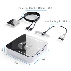 Teucer Portable Desktop Computer Case Power Switch with USB 3.0 (KG - 03)