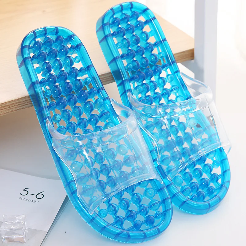 Unisex Couple Summer Breathable Massage Slippers Hollow Quick-Dry Bath Shower Lightweight Non-Slip Plastic Indoor Sandals 슬리퍼