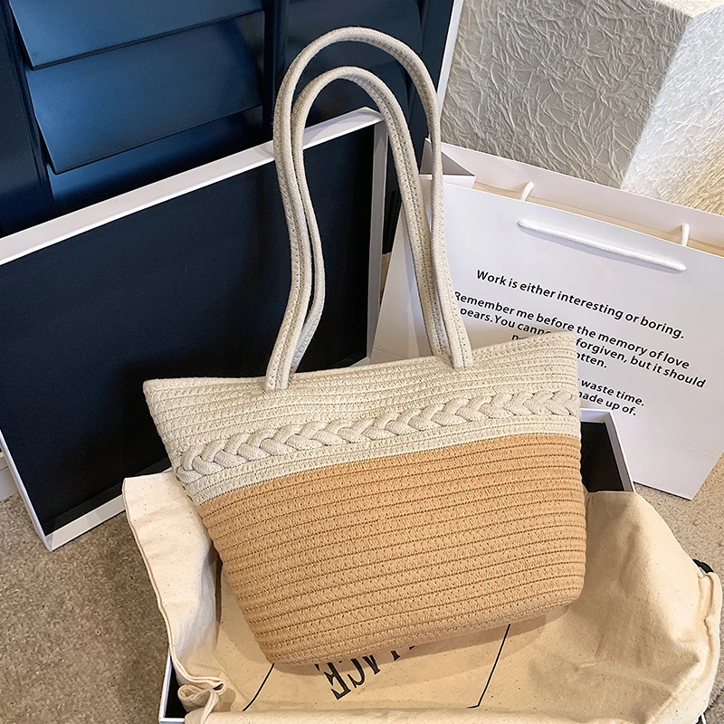 

Beach Vacation Style Niche Design Bag Women 2023 Summer New Shoulder Bag Handbag Basket Bag Bucket Bag