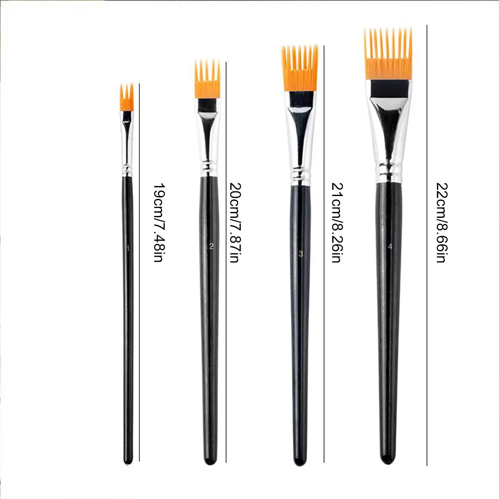 4pcs Paint Brushes Ergonomic Handle Tools Pen Paint Brush Set For Acrylic Painting For Kids Classroom Coloring Adults Craft