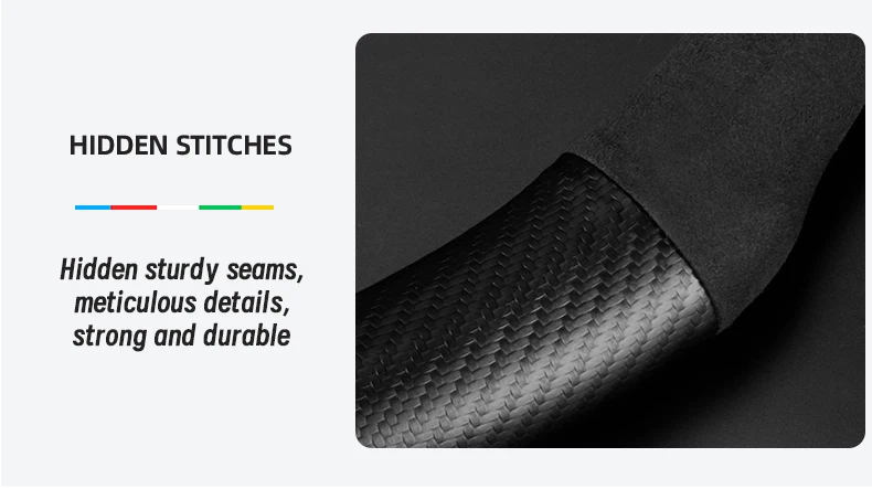 Geeignet für Tesla Wildleder Matte Carbon Fiber Texture Lenkradbezug Geeignet für Model 3Y XS 19 Highland 2024 Juniper Cybertruck Zubehör Auto Intelligente Systeme – Detail 9