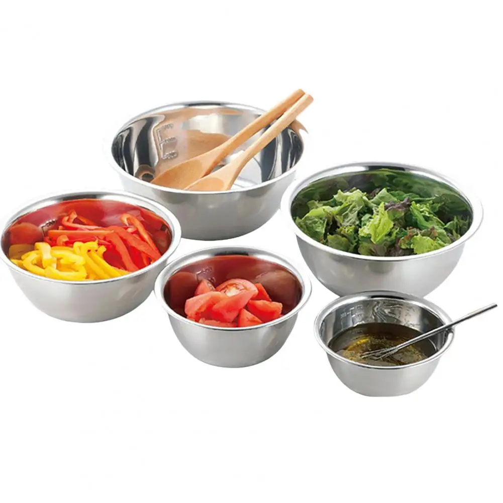 Graduated Stainless Steel Bowls Premium Stainless Steel Mixing Bowls Set Food Grade Bpa Free Polished Surface for Kitchen