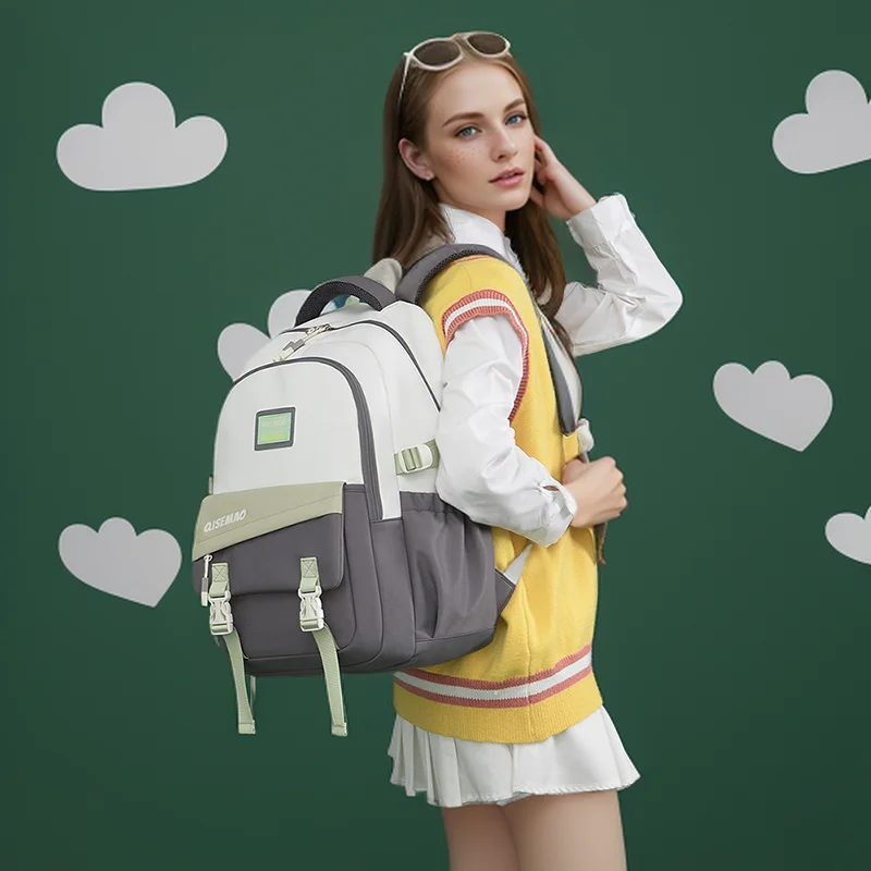 Junior High School Student Schoolbag Female 2024 New Large Capacity Strong and Durable High Value Backpack Cute Girl Backpack