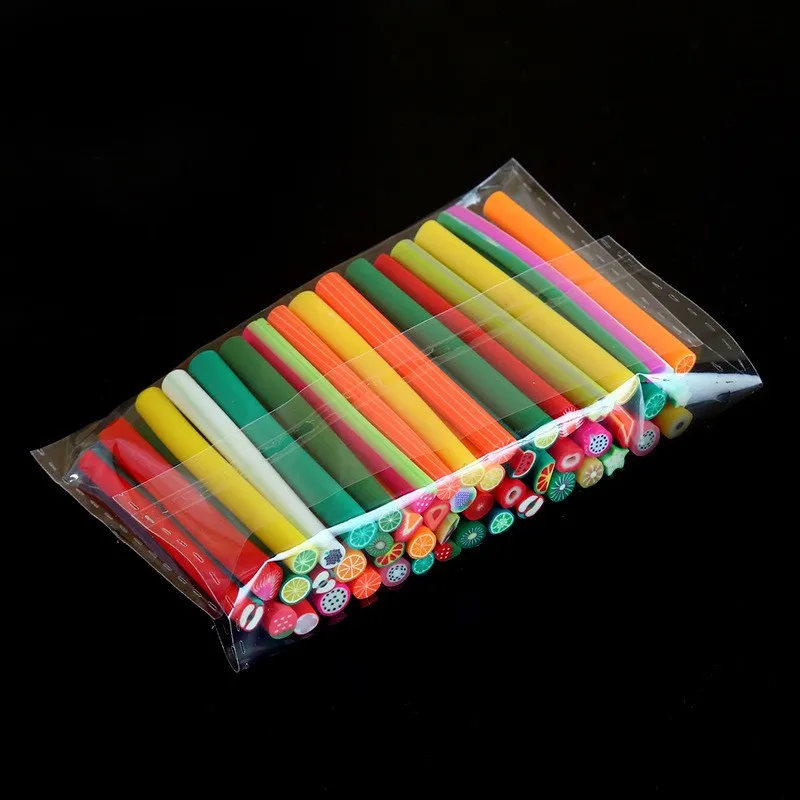 Bâtons en argile polymère pour décoration d'ongles, fruits et animaux,  style mixte, petites tranches de poterie douces, 3D, canne en argile  polymère, 50 pièces, * JD5- - AliExpress