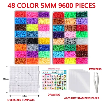 72 colori 5mm /2.6mm Set Perline di fusione Pixel Art Puzzle Hama Perline Fai da te Puzzle 3D Regalo fatto a mano Fusibile Perline Kit Giocattolo di ferro 1