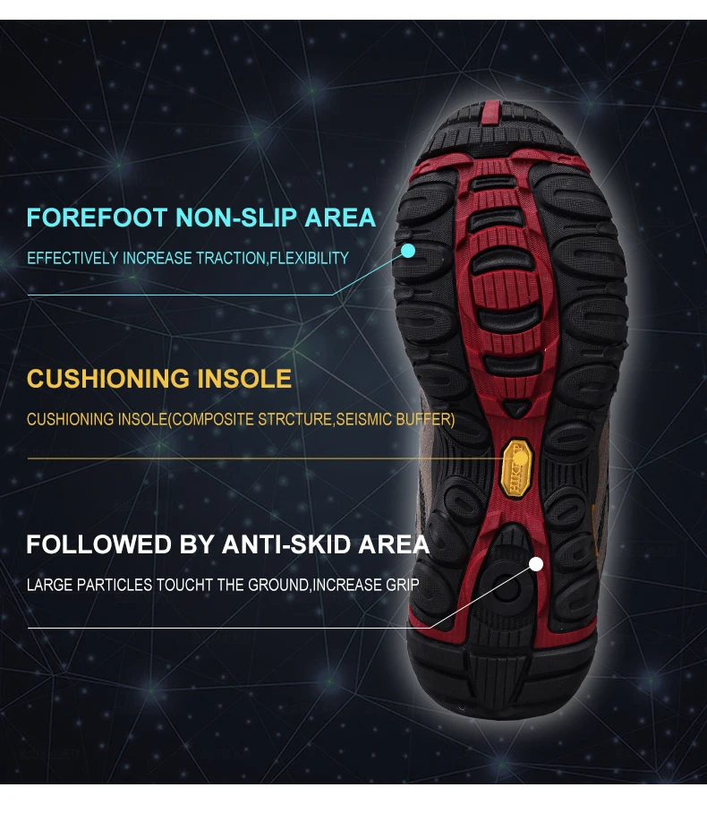 Hikeup männer schuhe atmungsaktiv spritz feste outdoor wanders chuhe bergsteigen sport herren jagd trekking sneaker – Detail 6